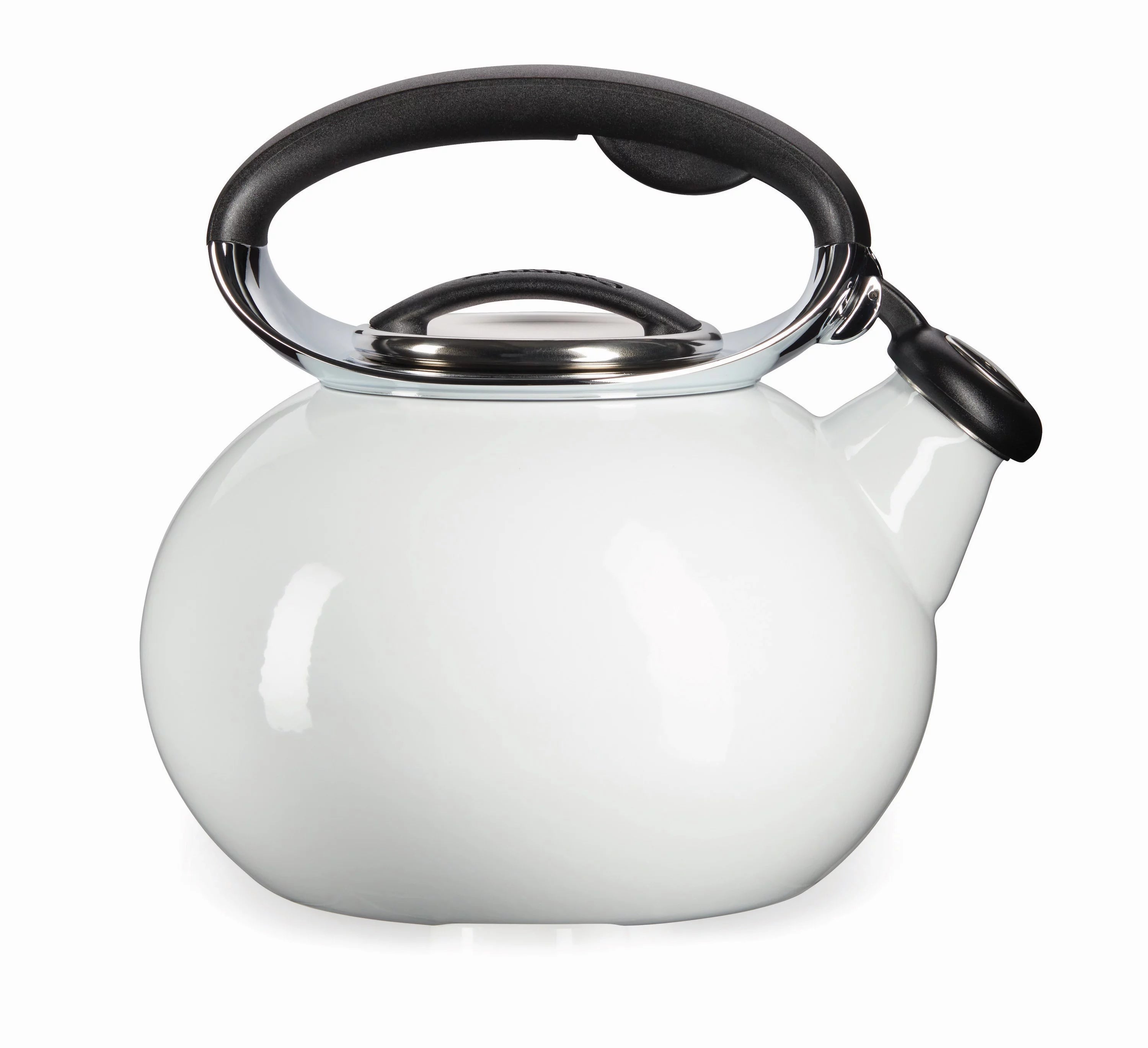 White Enamel Steel Tea Kettle A5457