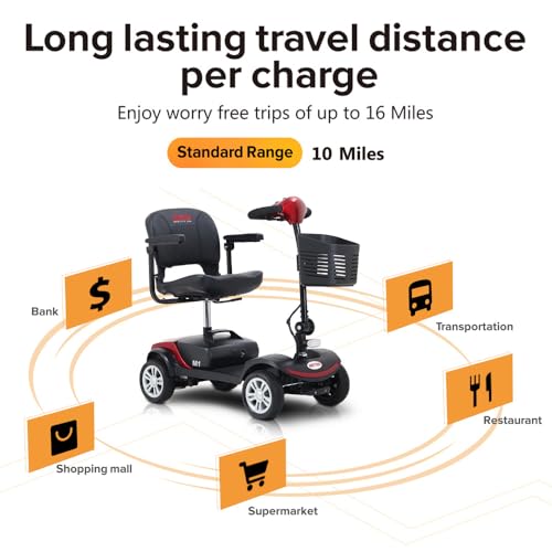 Folding 4 Wheel Mobility Scooter for Seniors, Compact Electric Travel Scooter G3239