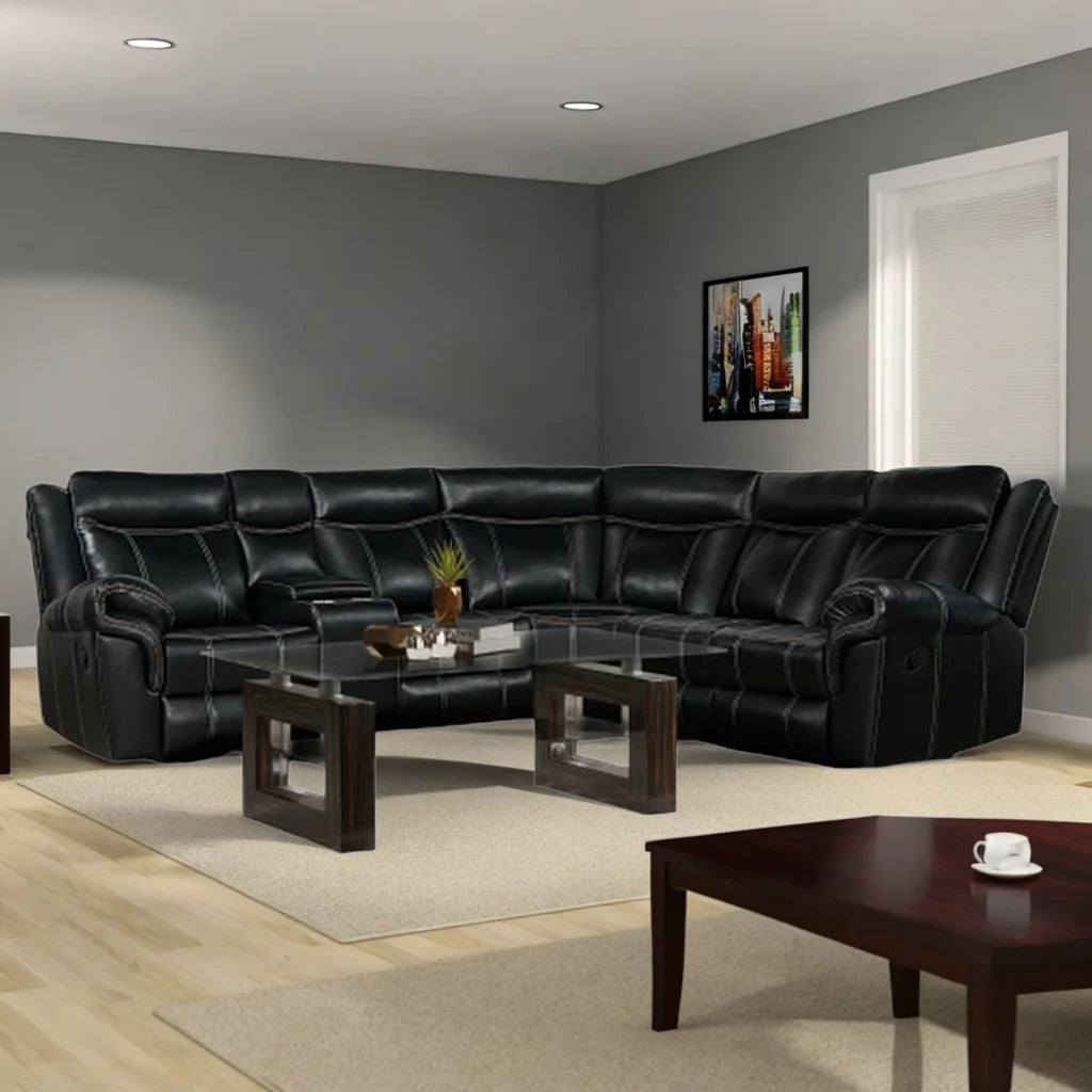 Manual Recliner Sofa with Cup Holder and USB Ports for Living Room Y929
