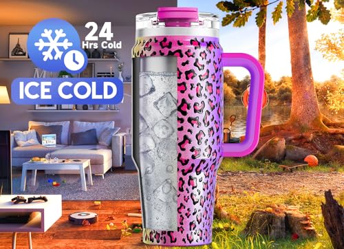 32 oz Insulated Tumbler with Handle, Lid and Straw, Stainless Steel Travel Mug V50850