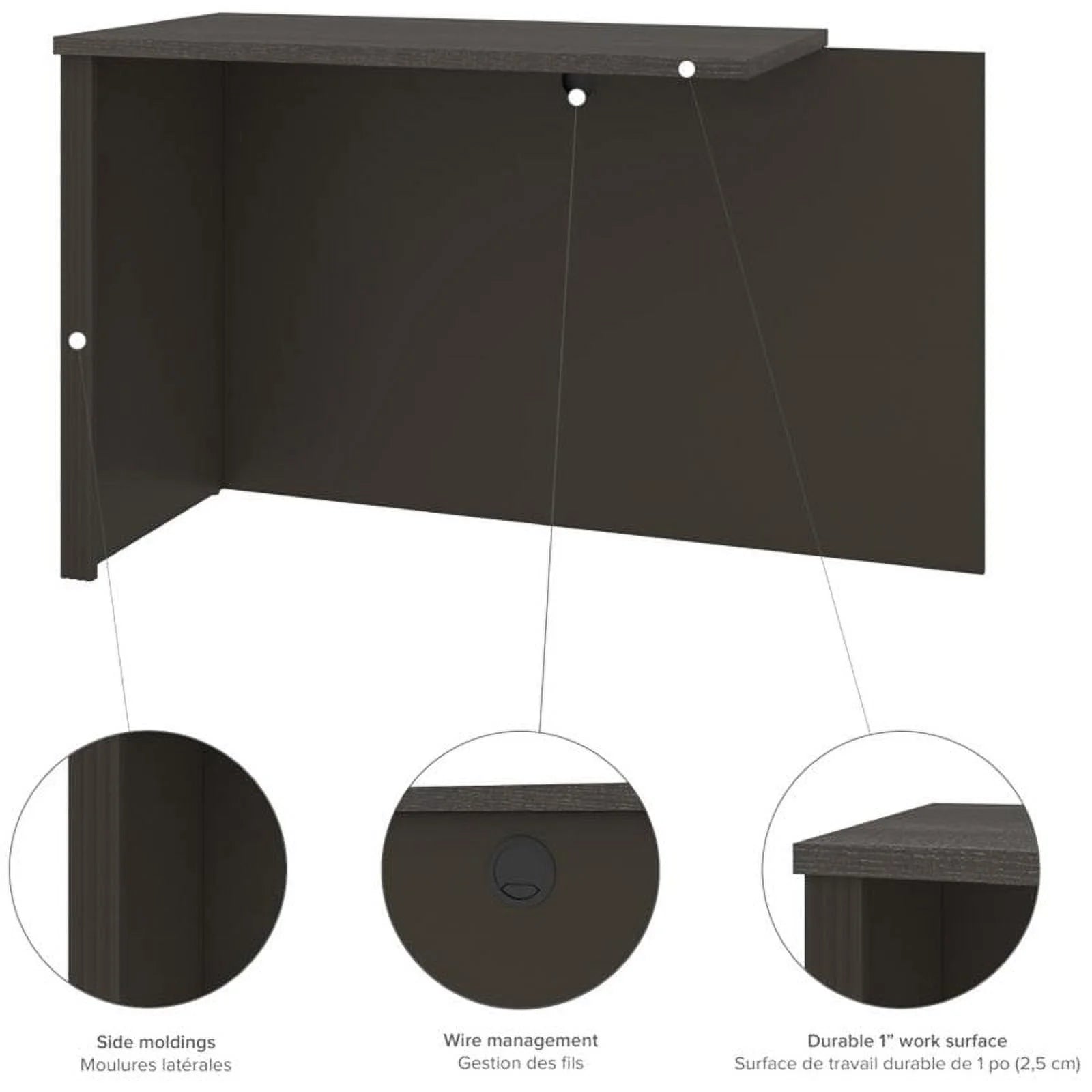 6 Piece Wood L Shaped Computer Desk with Hutch T55023