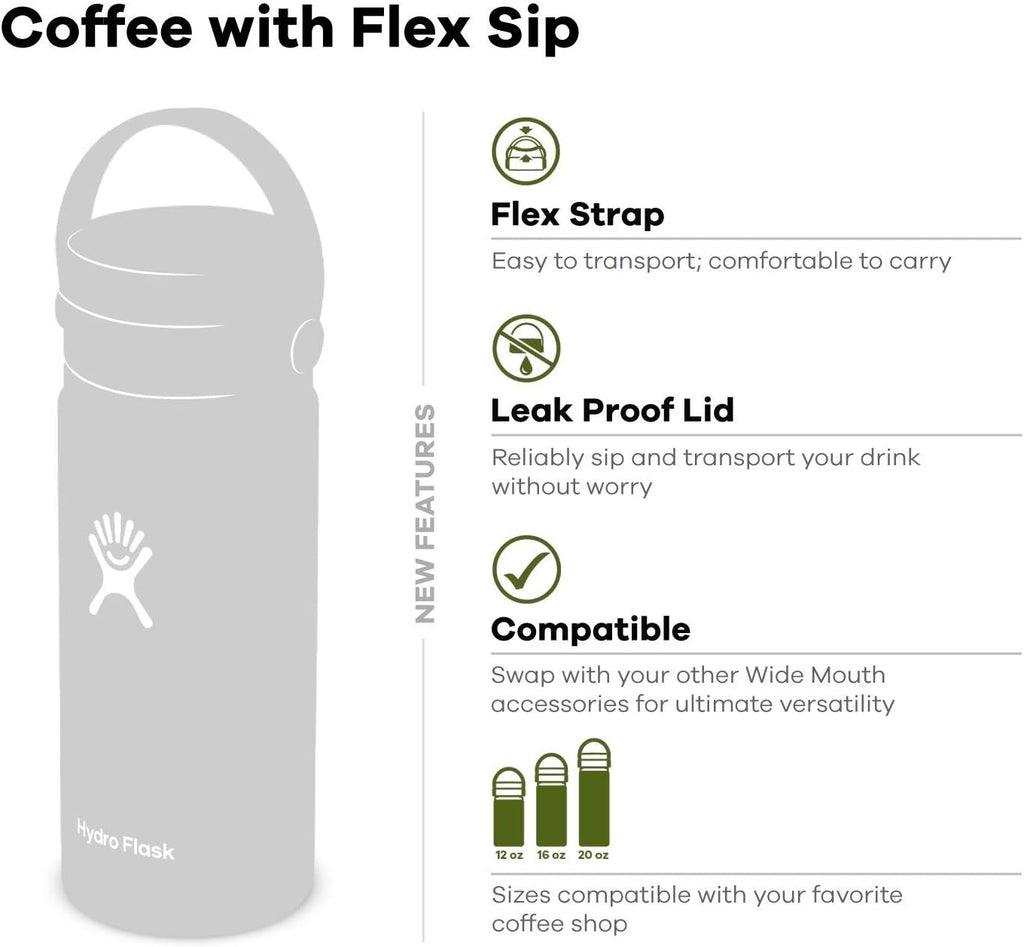 16 oz Wide Mouth Bottle with Flex Sip Lid W20397