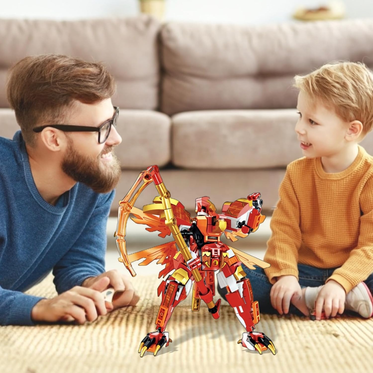 Red Ninja Warrior Robot Building Blocks Set W403516