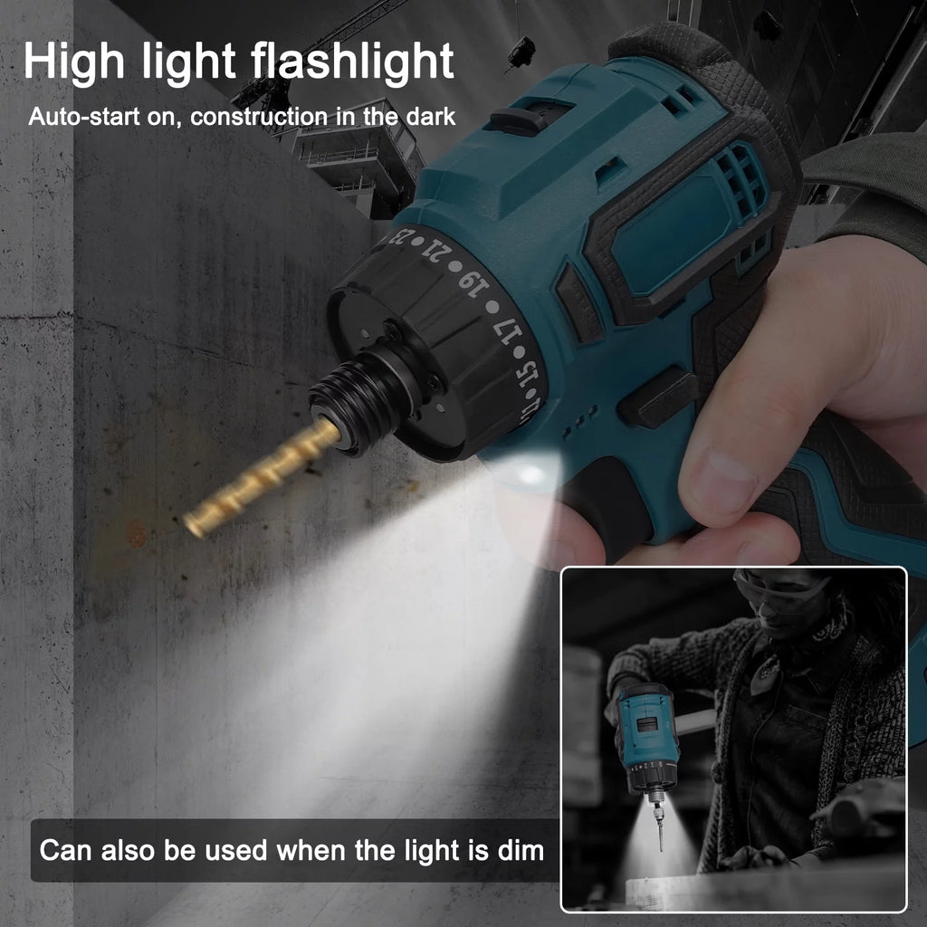 18V Electric Screwdriver, Torque Adjustable 2 Speed, Brushless Motor Repair Tool Kit R348620