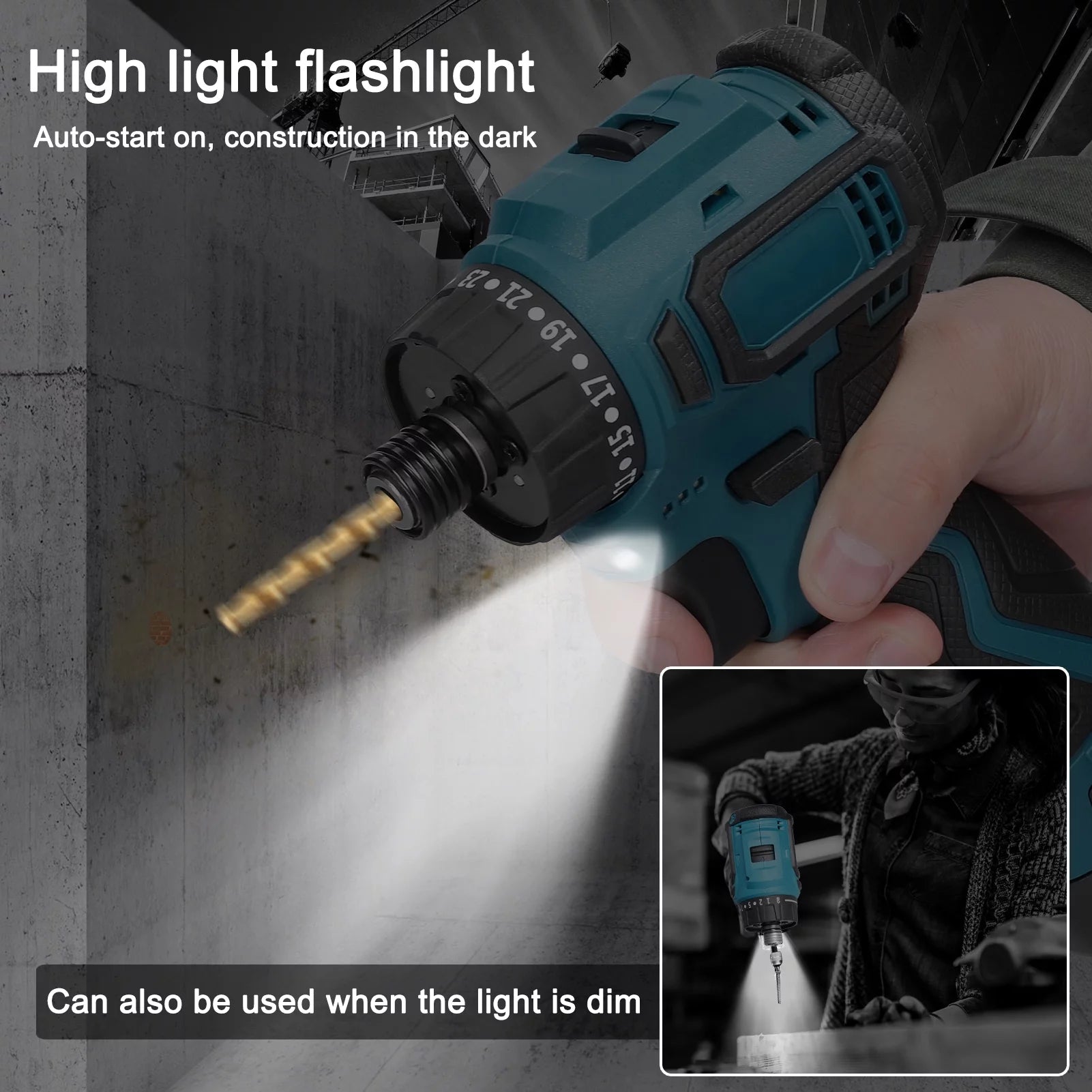18V Electric Screwdriver, Torque Adjustable 2 Speed, Brushless Motor Repair Tool Kit R348620