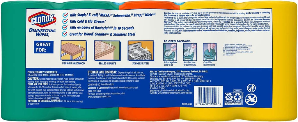Disinfecting Wipes Variety Pack, 78 Count (Pack of 5) Z48233