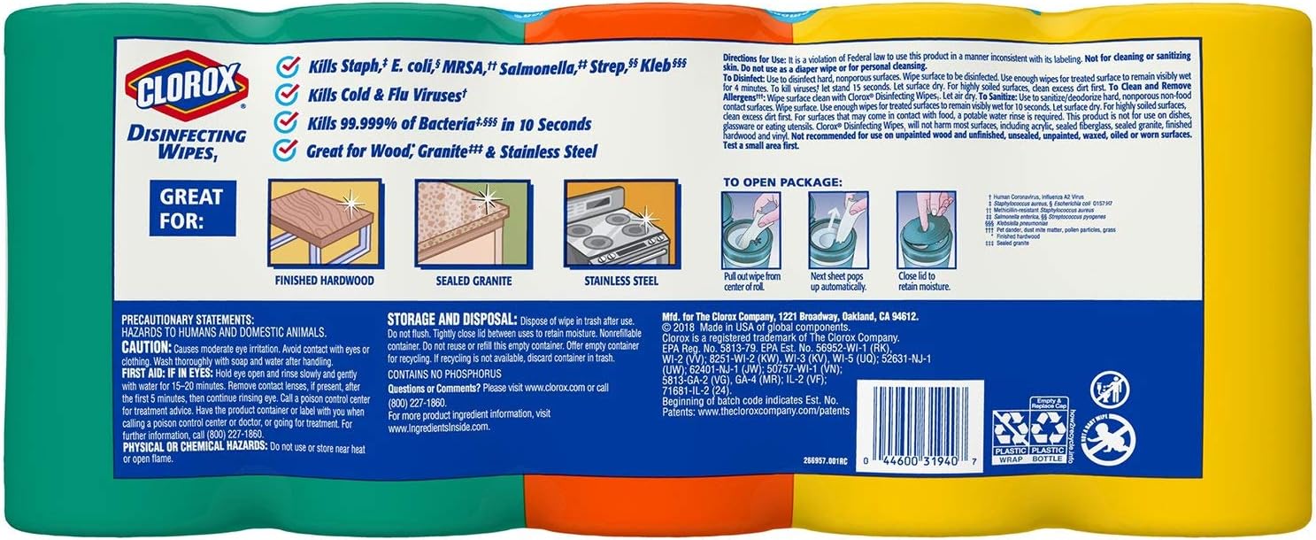 Disinfecting Wipes Variety Pack, 78 Count (Pack of 5) Z48233