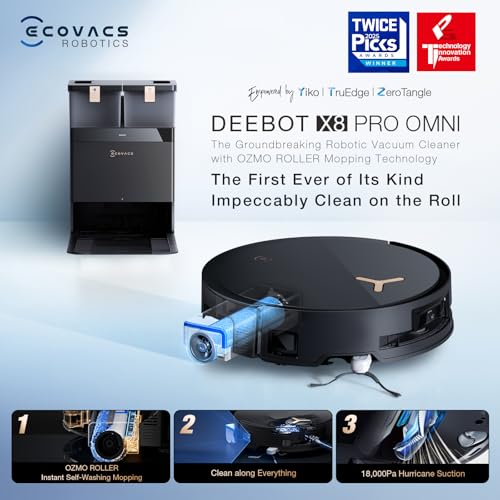 Robot Vacuum and Mop, 18500Pa Suction, Auto-Lift, Self-Emptying C481