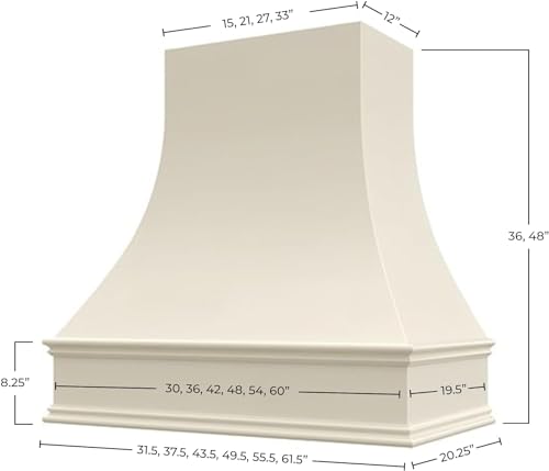 Curved Front Black Range Hood Cover with Decorative Molding S379881