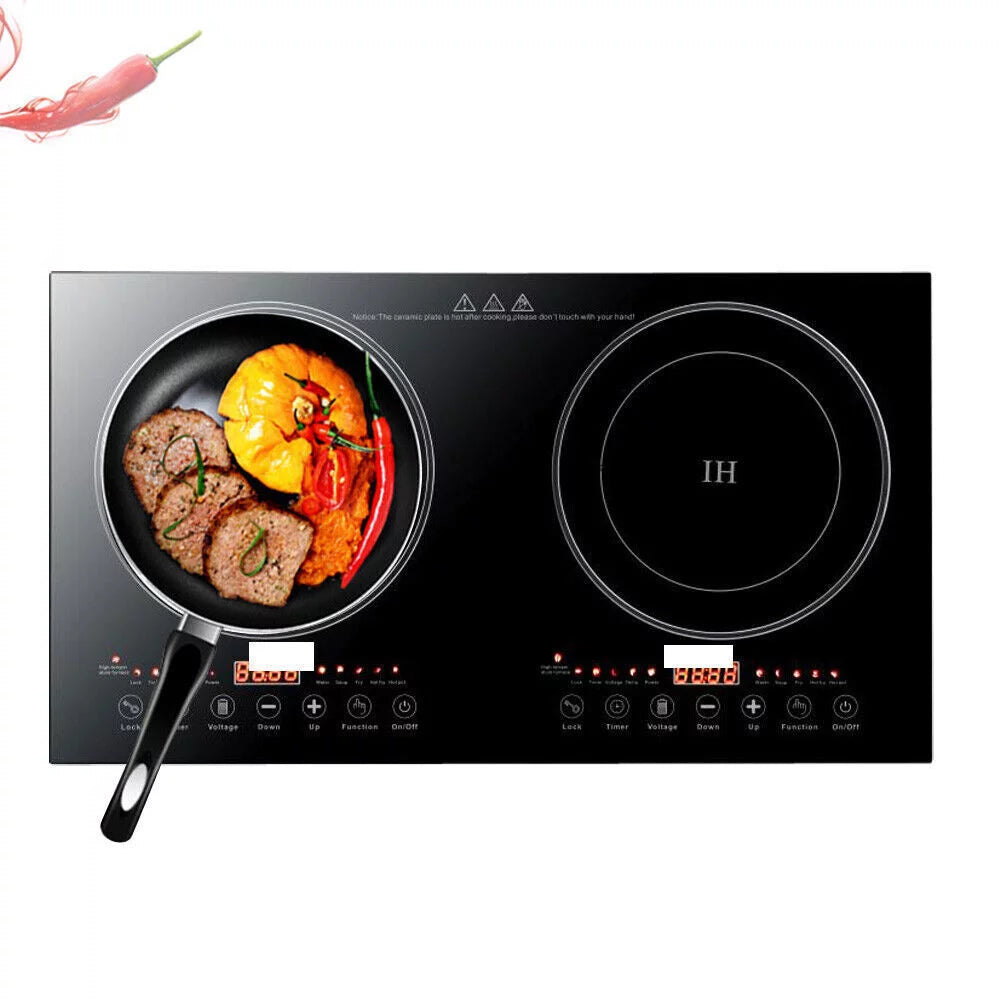 Portable Electric Induction Cooktop, 2-Burner Tempered Glass, 2400W D6969