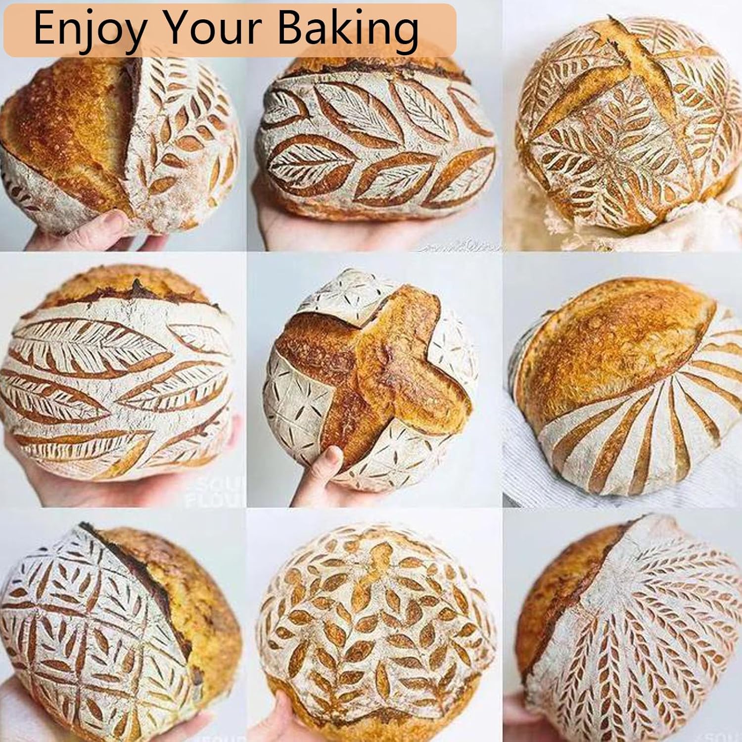 Sourdough Bread Proofing Basket Kit with Linen Liner and Dough Scraper T607312