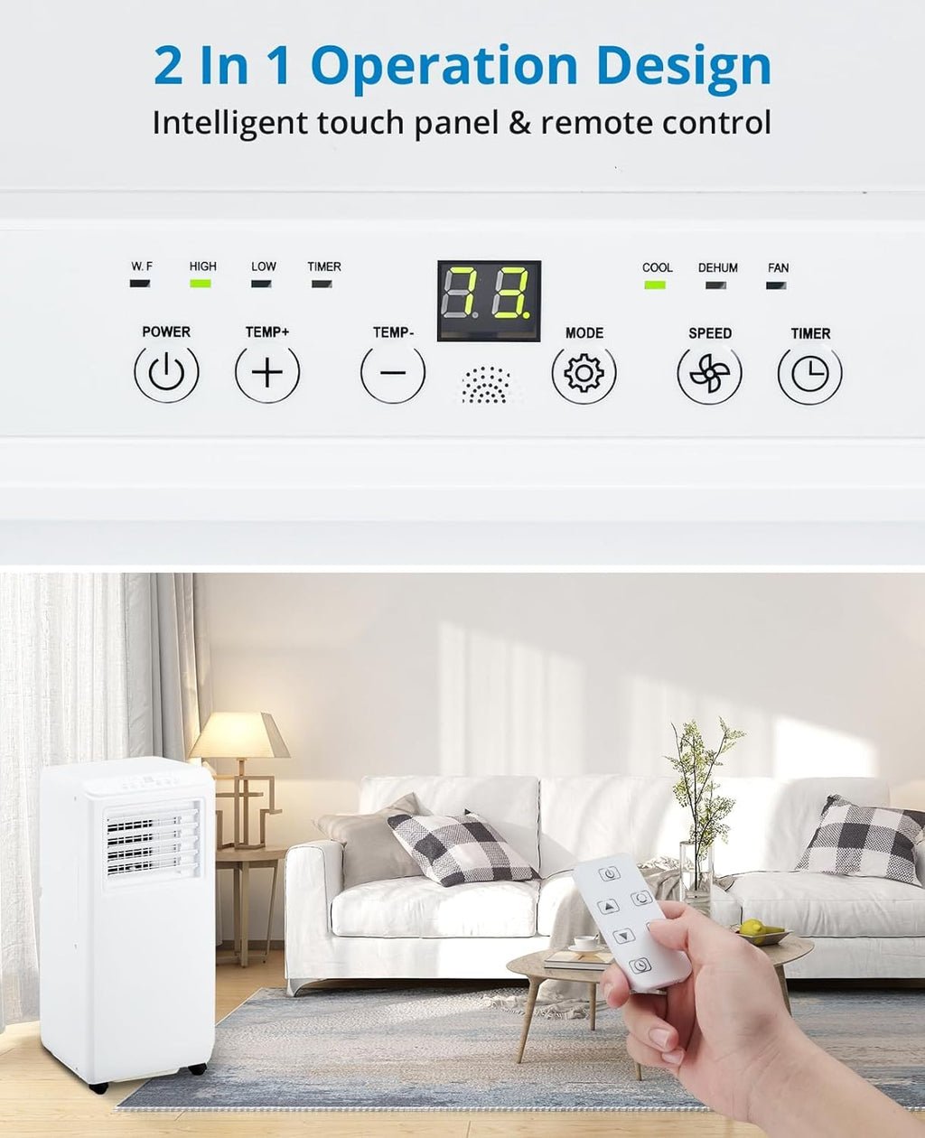 Portable Air Conditioner 10000 BTU with Remote Control for 450 Sq.ft Rooms D36933