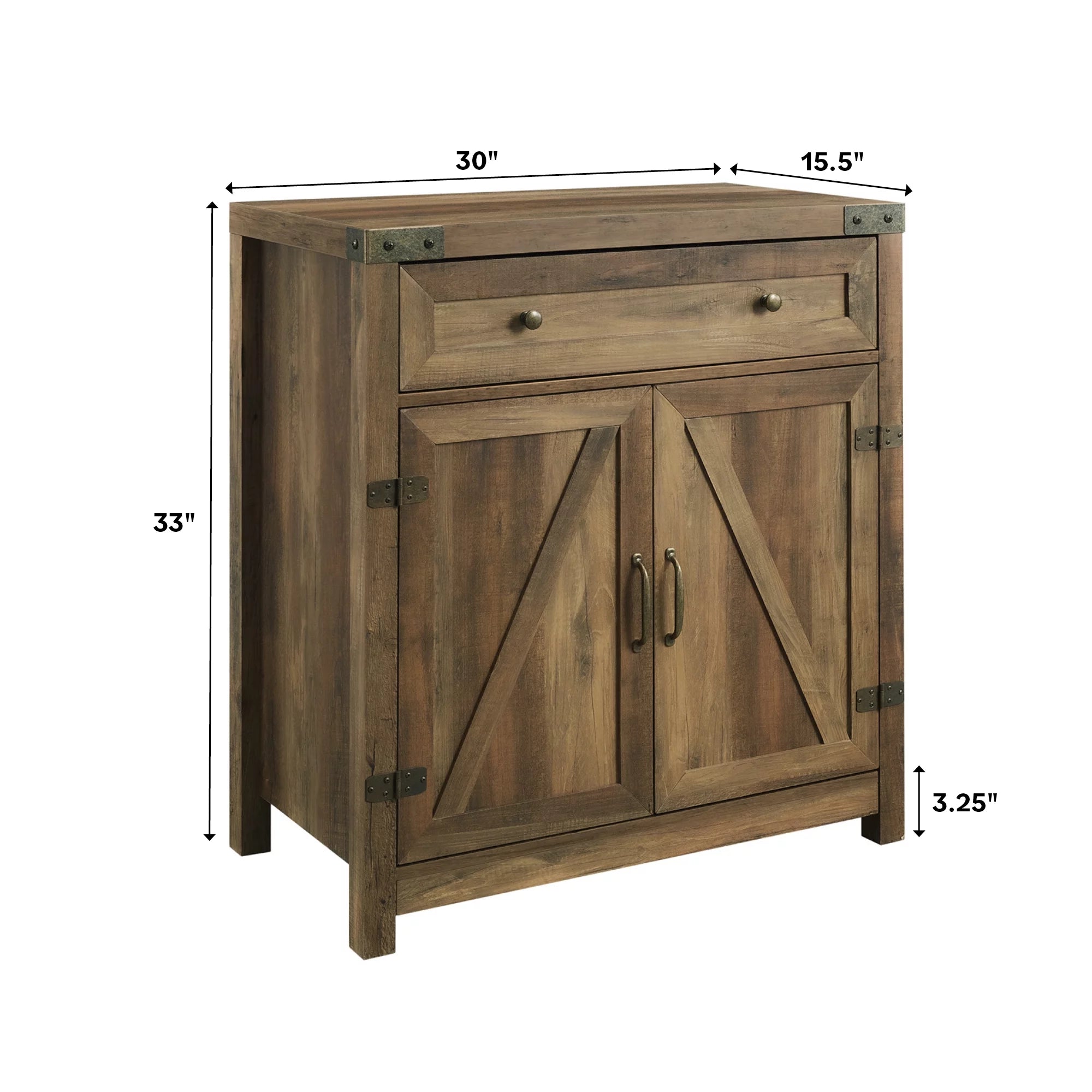 Farmhouse Barn Door Accent Cabinet, Reclaimed Barnwood E405888