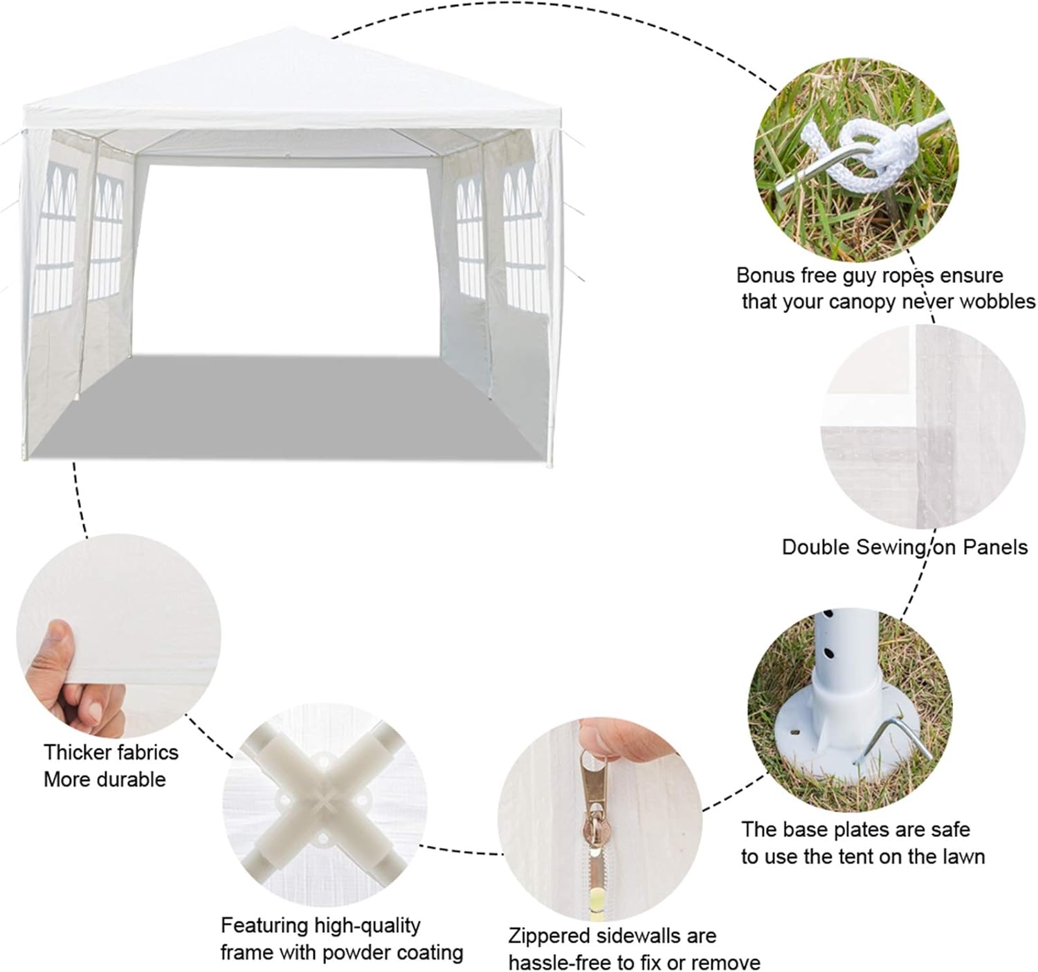 Outdoor Party Tent with Sidewalls and Windows, 10x20 O534225