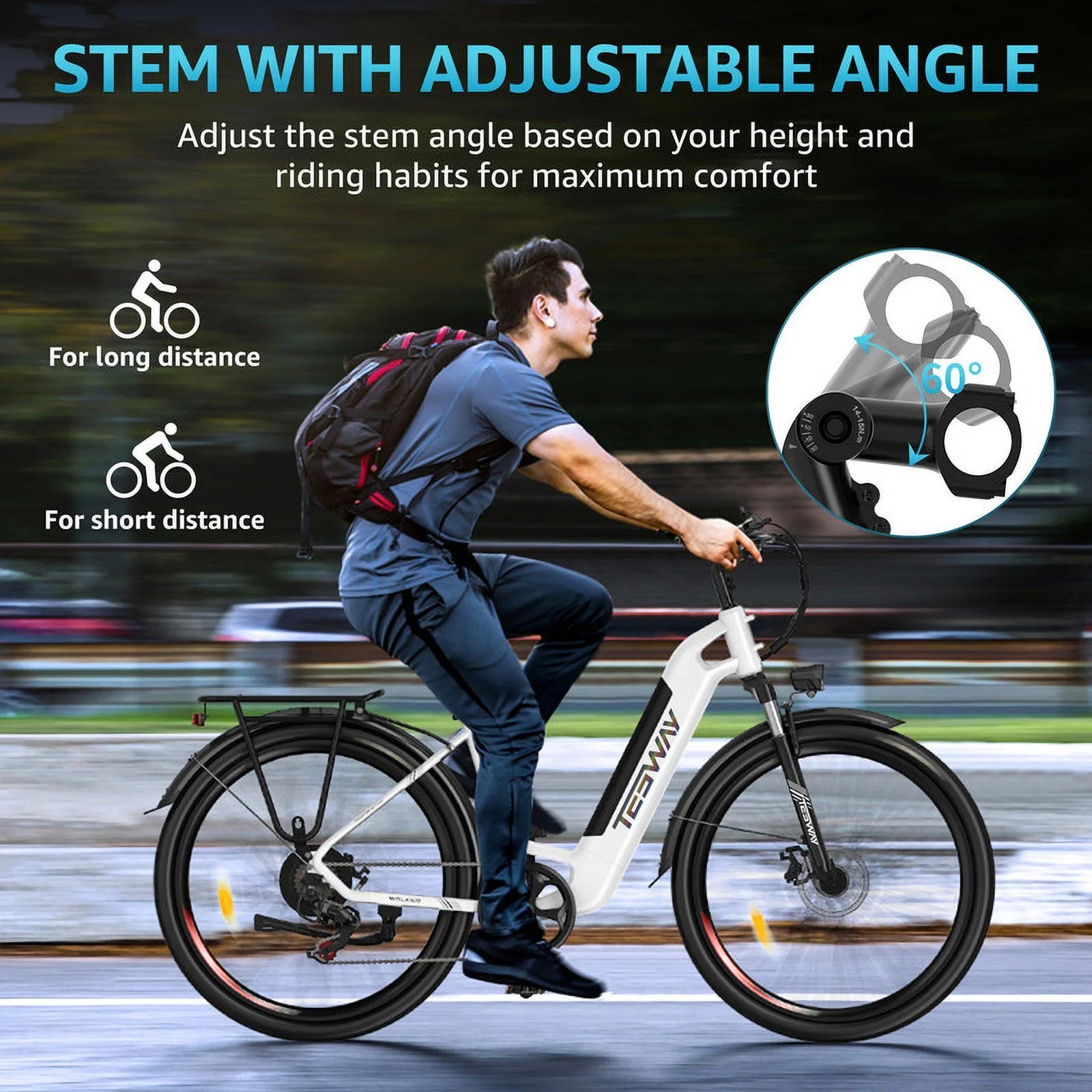 27.5" Electric Bike 500W 48V 12AH Step-Thru City E-Bike for Adults L82701