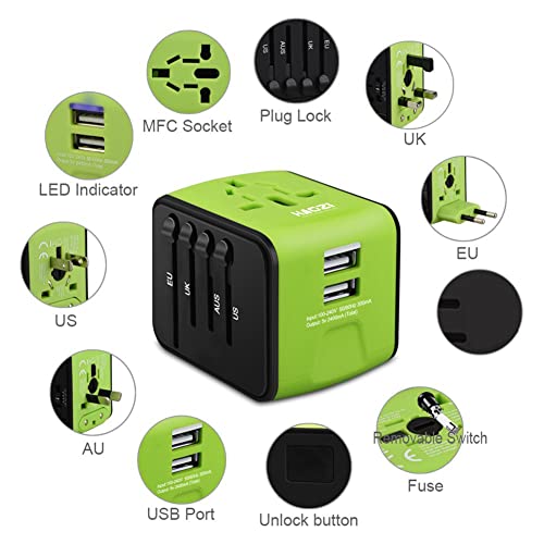 Universal Travel Adapter with USB and Type C, UK/US/AUS/EU Plugs N64661
