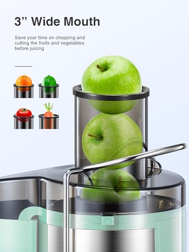 Juicer Machine, 800W Centrifugal Extractor with Wide Mouth Feed Chute, Stainless Steel, BPA-free Y425329