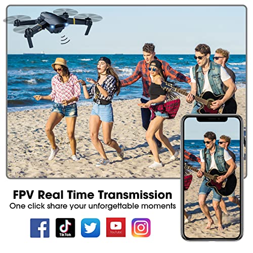 Foldable Camera Drone for Adults Kids, 1080P FPV, 2 Batteries D499