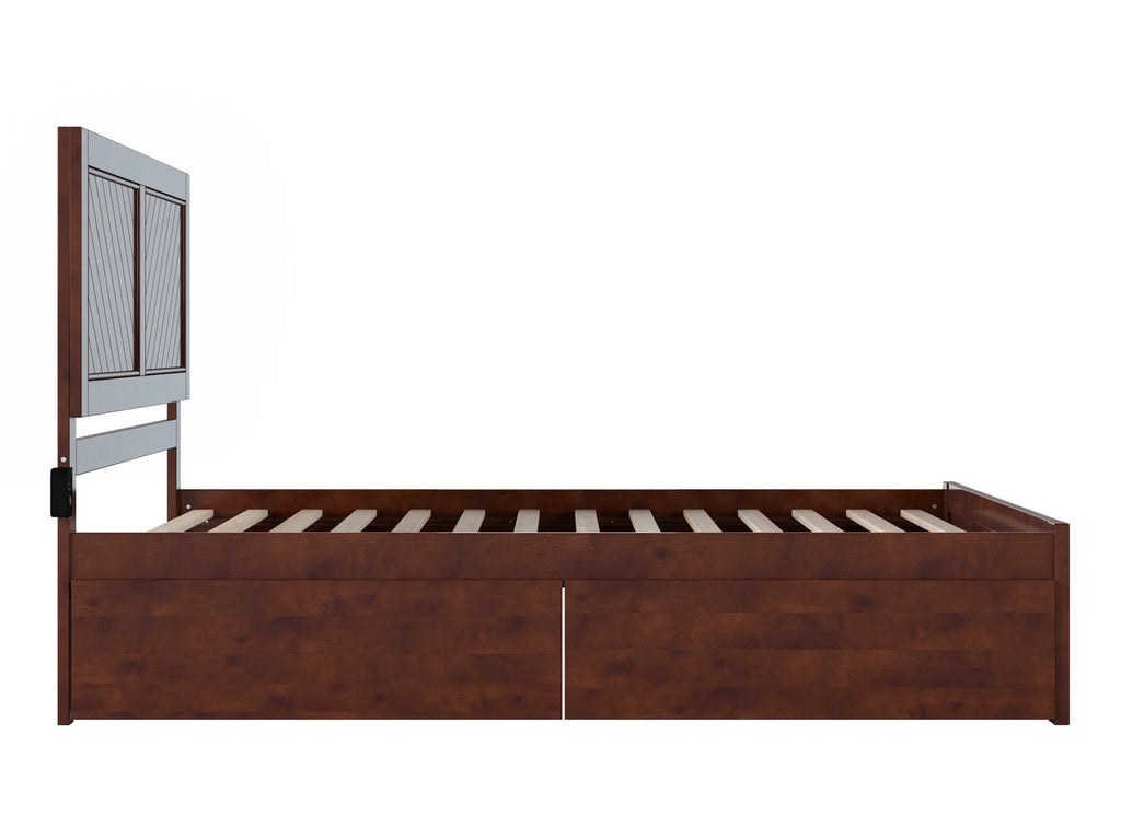 Solid Wood Platform Bed with Storage Drawers, Queen K8732