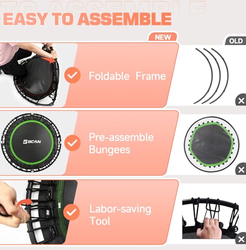 Foldable Mini Trampoline with Adjustable Foam Handle M67736