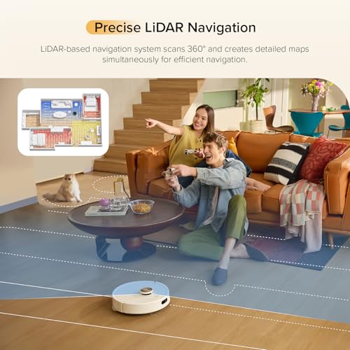 Robot Vacuum with Self-Empty Dock, 5500 Pa Suction, LiDAR Navigation E428049