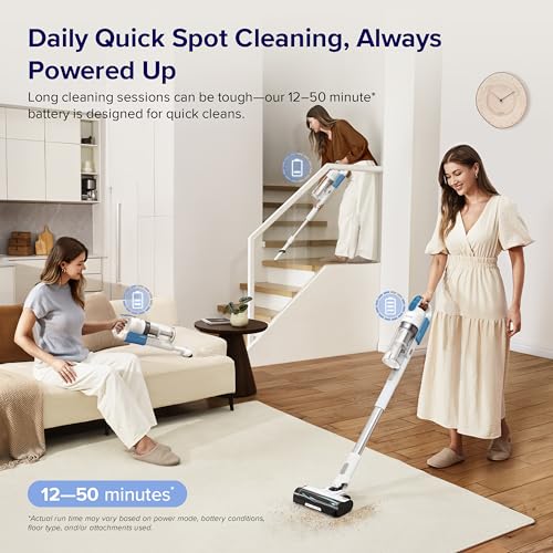 Cordless Stick Vacuum Cleaner with Tangle-Resistant Design, 50-Minute Runtime T113949