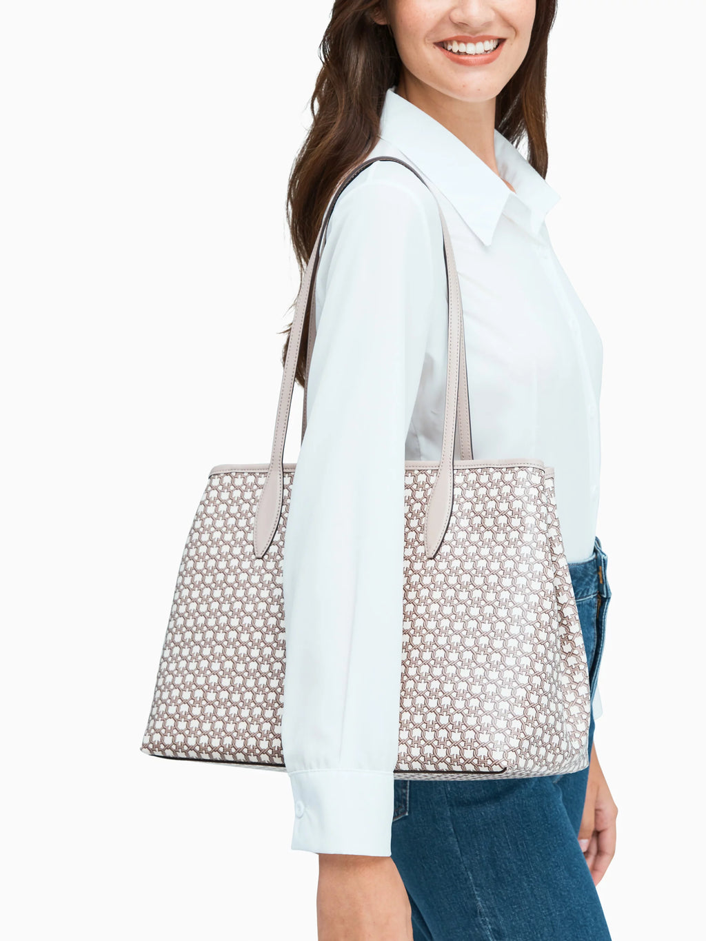 White Multi Spade Link Tote M57823
