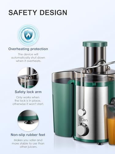 Juicer Machine, 800W Centrifugal Extractor with Wide Mouth Feed Chute, Stainless Steel, BPA-free Y425329