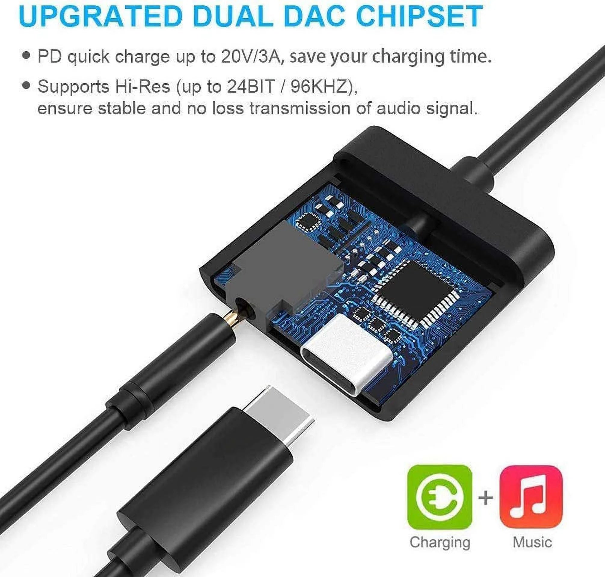 USB-C to 3.5mm Headphone Adapter with Fast Charging R4586