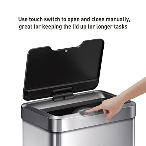 Touchless Motion Sensor Trash Can, 13.2 Gallon, Brushed Stainless Steel A497976