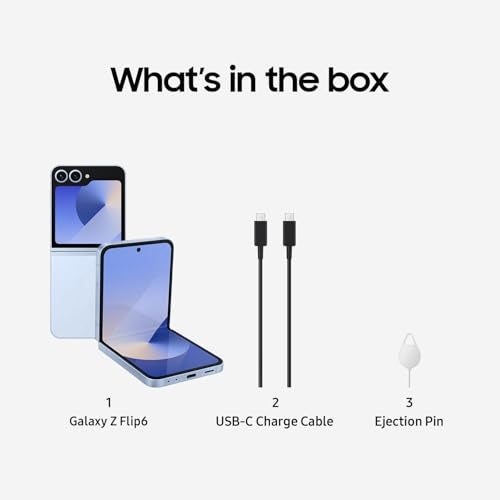 Galaxy Z Flip 6 AI Cell Phone, 256GB Unlocked Android Smartphone, Foldable Design T55062