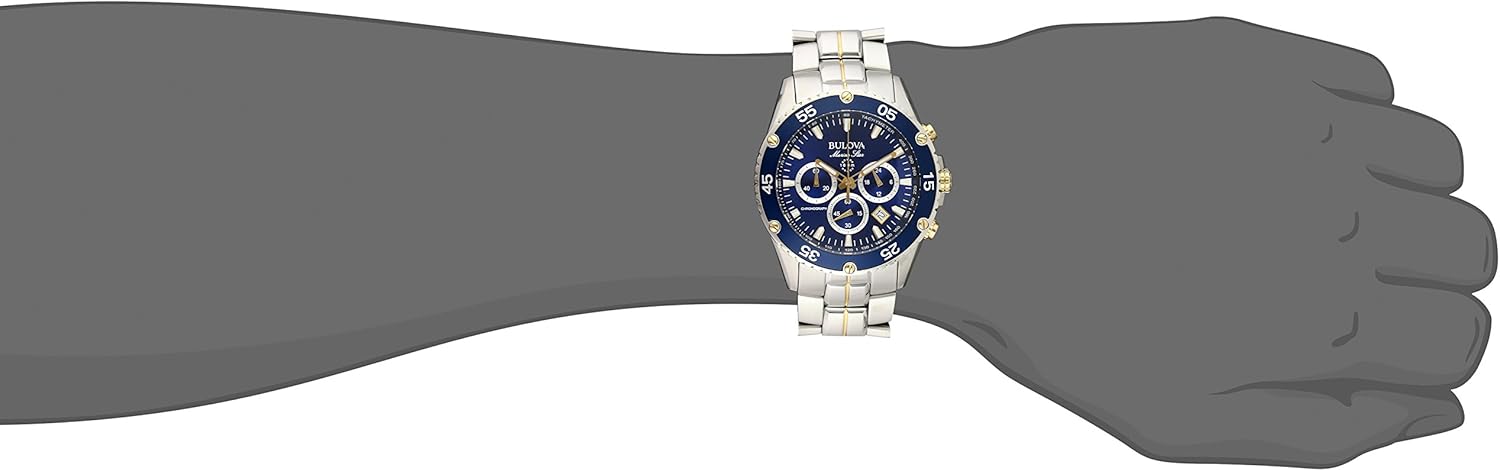 Men's Two-Tone Stainless Steel Chronograph Watch with Blue Dial N24173
