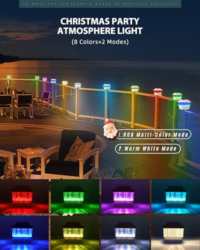 Solar Post Lights for Outdoor Deck Fence, 3 Modes, Waterproof LED, Black X831379