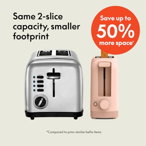 2 Slice Slim Toaster with 6 Shade Settings, Long Slot, Removable Crumb Tray R654