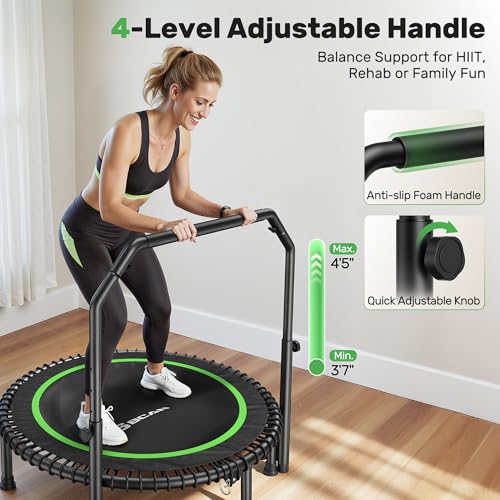 Foldable Mini Trampoline with Adjustable Foam Handle M67736