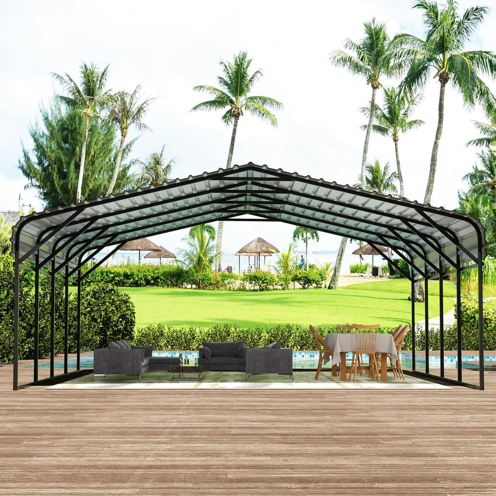 20' x 20' Metal Carport with Galvanized Steel Roof for SUV, Truck and Boats F287162