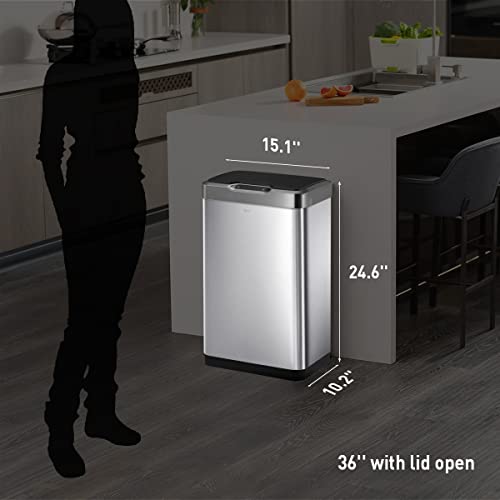 Touchless Motion Sensor Trash Can, 13.2 Gallon, Brushed Stainless Steel A497976
