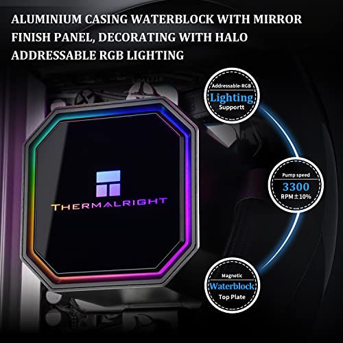 AIO Liquid CPU Cooler 240mm, 2×120mm PWM Fans, Compatible with AMD & Intel I5622