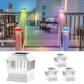 50 Lumen Solar Post Lights, 3 Modes Outdoor Deck Fence Post Cap Lights - 4x4 3.5x3.5 4.5x4.5 or 5.5x5.5, LED Landscaping Patio Garden Yard Decoration Waterproof (1 Pack, Black)