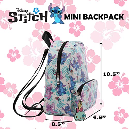 Mini Backpack Purse with Allover Print, 10.5 Inch, Faux Leather W189