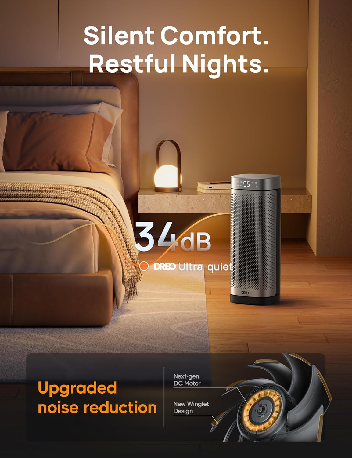 Space Heater for Indoor Use, Portable with Remote, 12H Timer, 70° Oscillation Y568