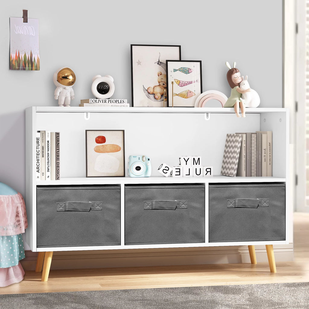 Kids Toy Storage Cabinet with Fabric Drawers Q16707