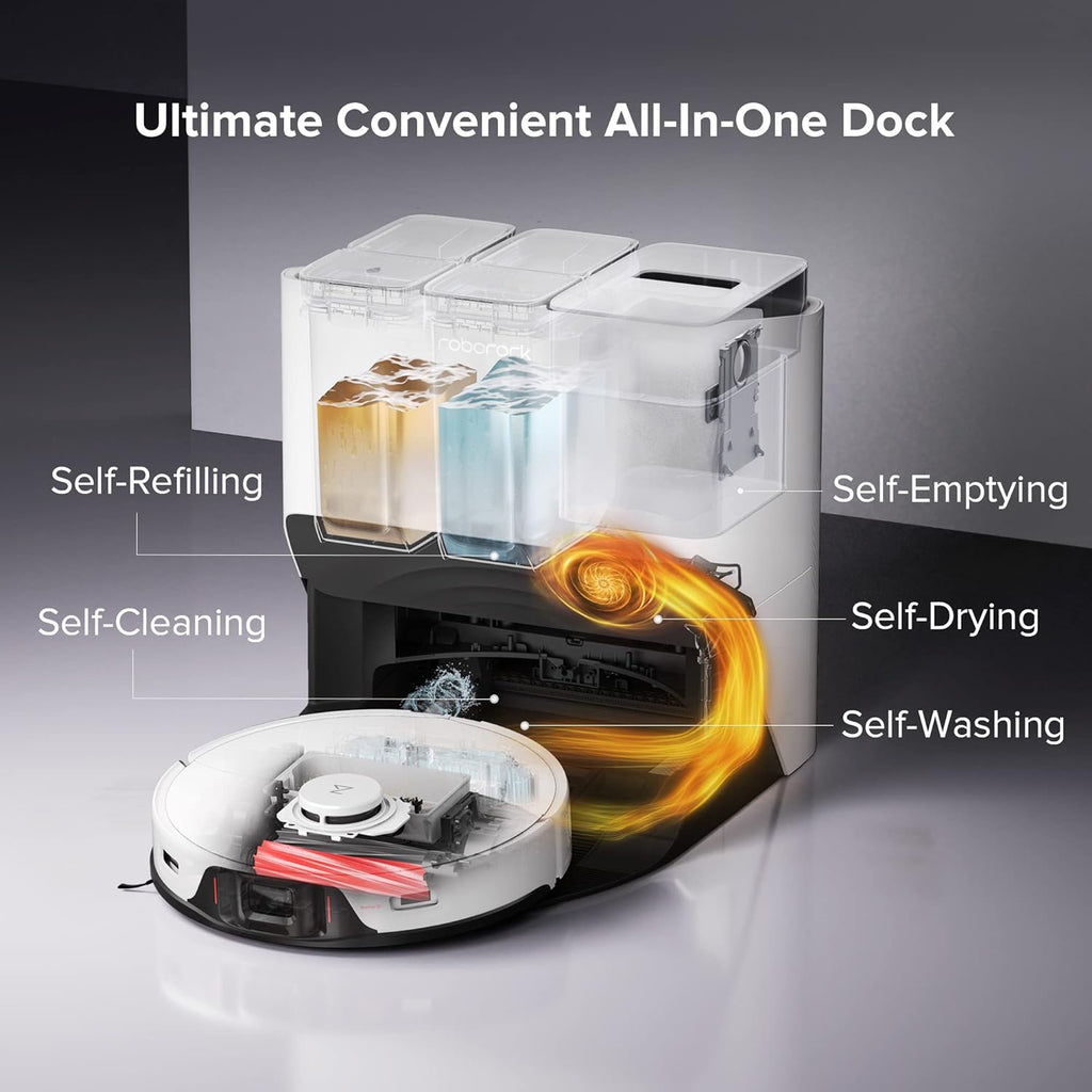 Robot Vacuum and Mop, Auto-Drying, Self-Washing, 6000Pa Suction X631