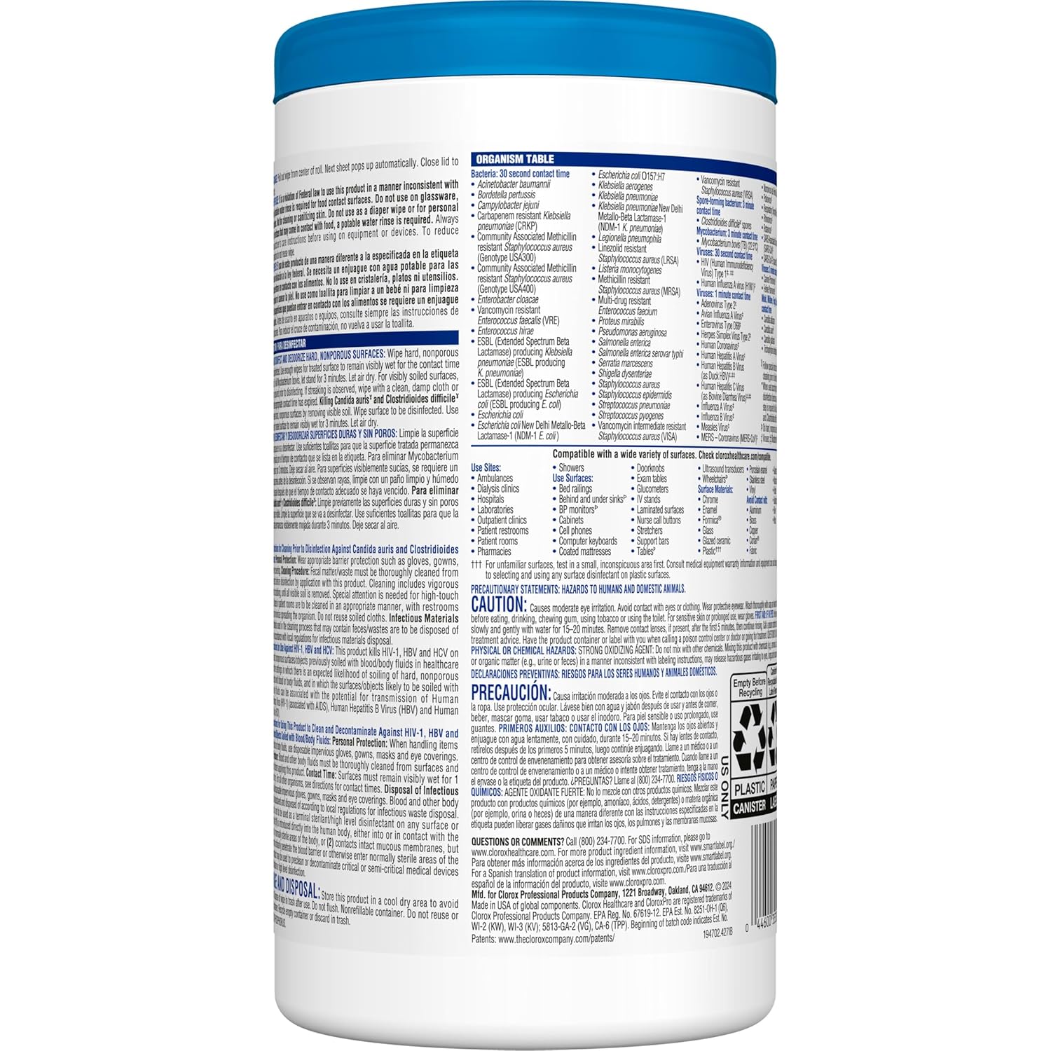 Germicidal Bleach Wipes, 70 Count S77461