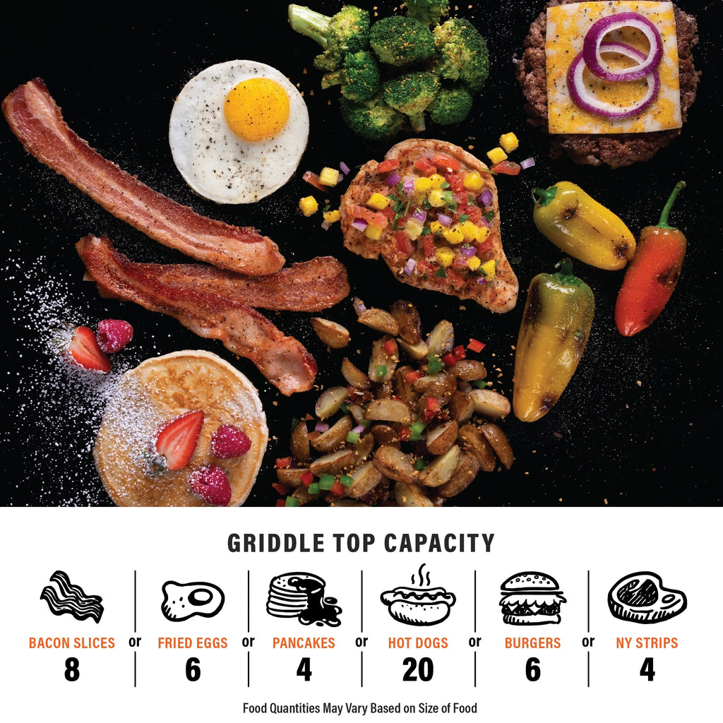 14" Propane Camping Griddle with Side Burner Y415