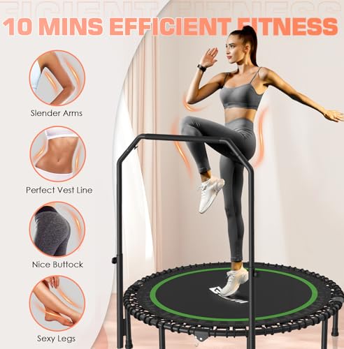 Foldable Mini Trampoline with Adjustable Foam Handle M67736