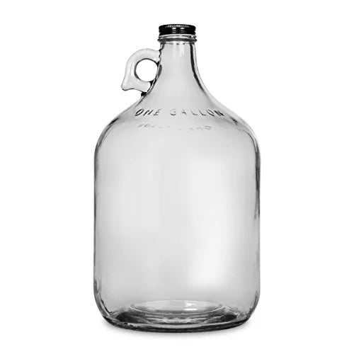 1 Gallon Glass Jug with Black Metal Screw Cap, Set of 8 M188815
