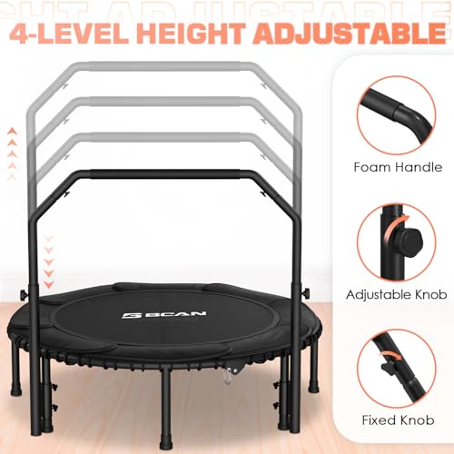 Foldable Mini Trampoline with Adjustable Foam Handle M67736