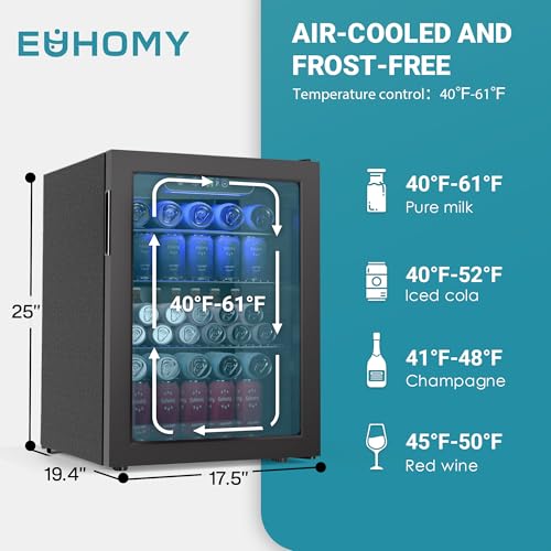 Mini Fridge with Glass Door for Beverages, 2.7 cu.ft C6969
