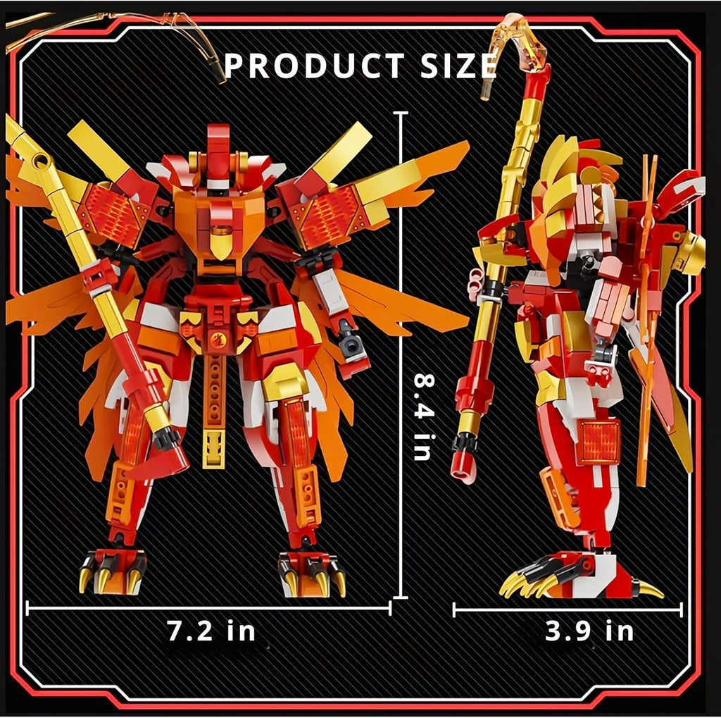 Red Ninja Warrior Robot Building Blocks Set W403516